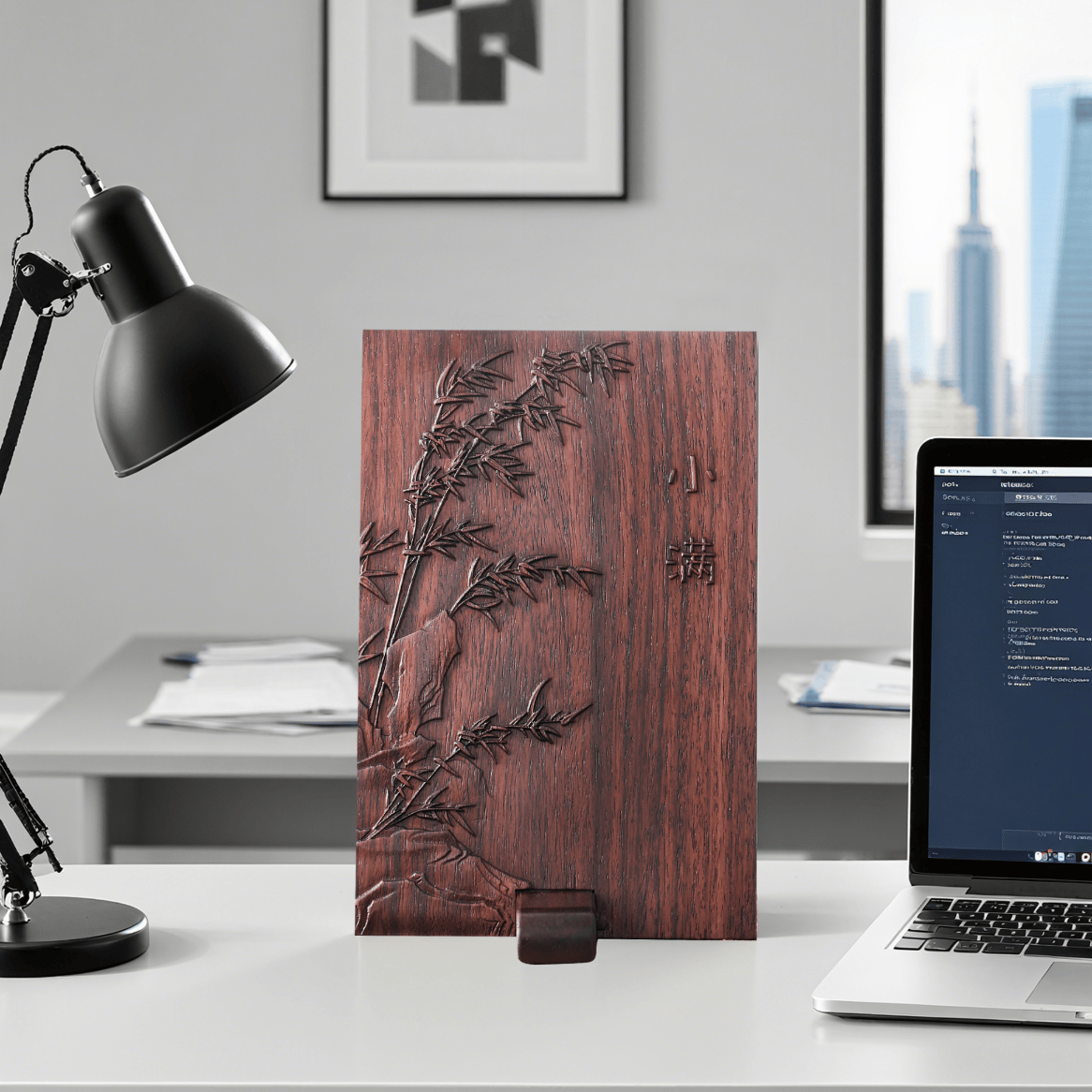 言吾臻境小满竹意国标红木桌面艺术品摆件家居书房茶室装饰送领导长辈礼物