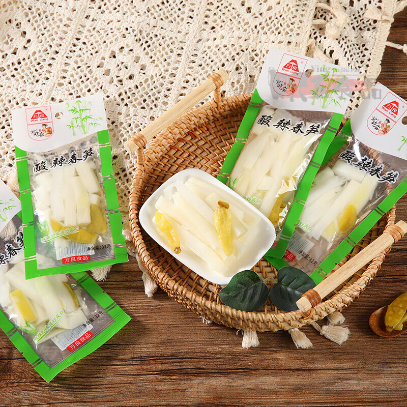 万良吃它32g泡椒笋酸辣春笋笋条笋干开袋即食独立小包装零食 [酸辣春笋32g]*30袋
