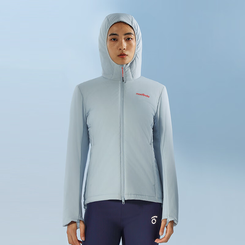 马孔多（macondo）【大正同款】｜跑步连帽保暖棉服2代冬季金标P棉湿态防风防泼水 月光蓝（80g金标P棉） 女 L
