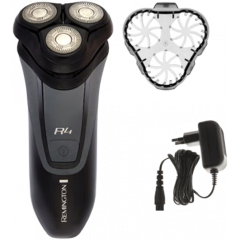 雷明登（Remington）R4系列男士旋轉(zhuǎn)剃須刀 可充電電動剃須刀 雙軌刀片設(shè)計適合長須/短須 貼面剃須 快速充電R4010 黑色 多向剃須刀頭