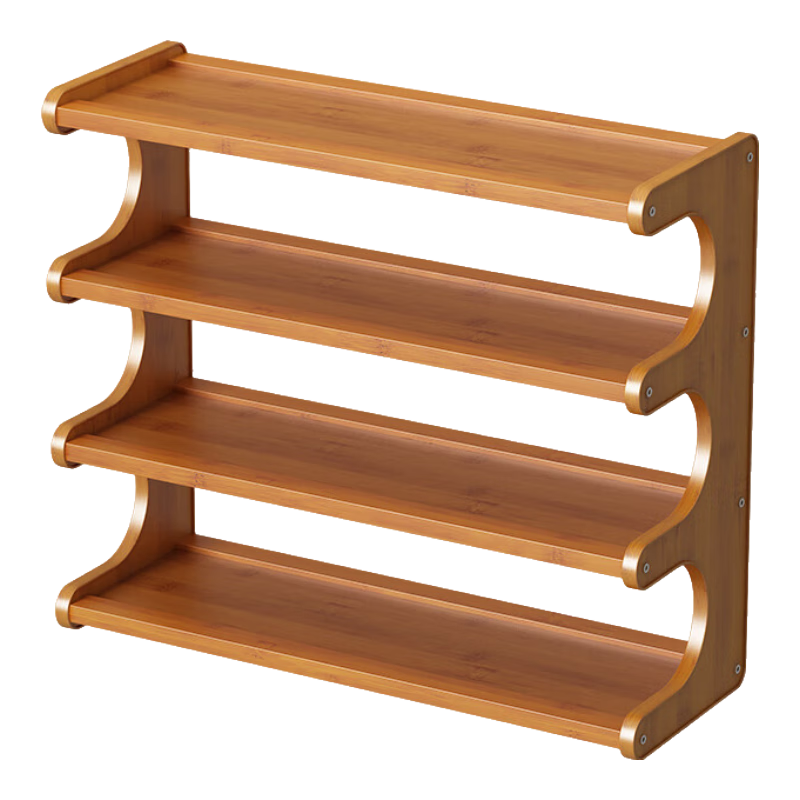 安尔雅鞋架学生桌下多层家用鞋子收纳架简易楠竹出租房小型置物鞋柜