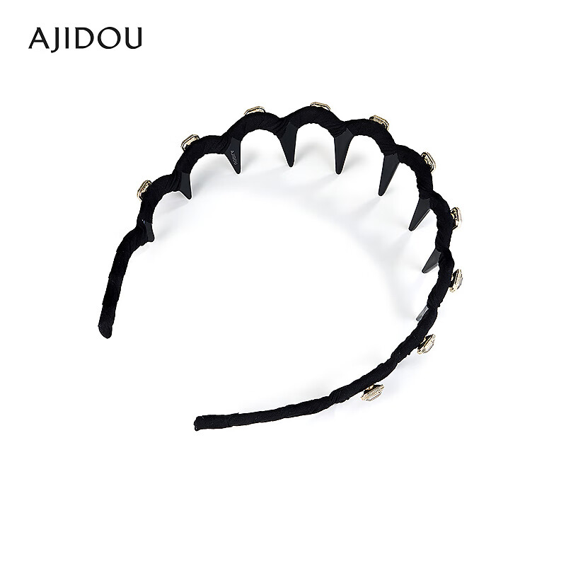 AJIDOU阿吉豆发饰女款黑色头箍时尚发箍元旦节跨年礼物 黑色 1个