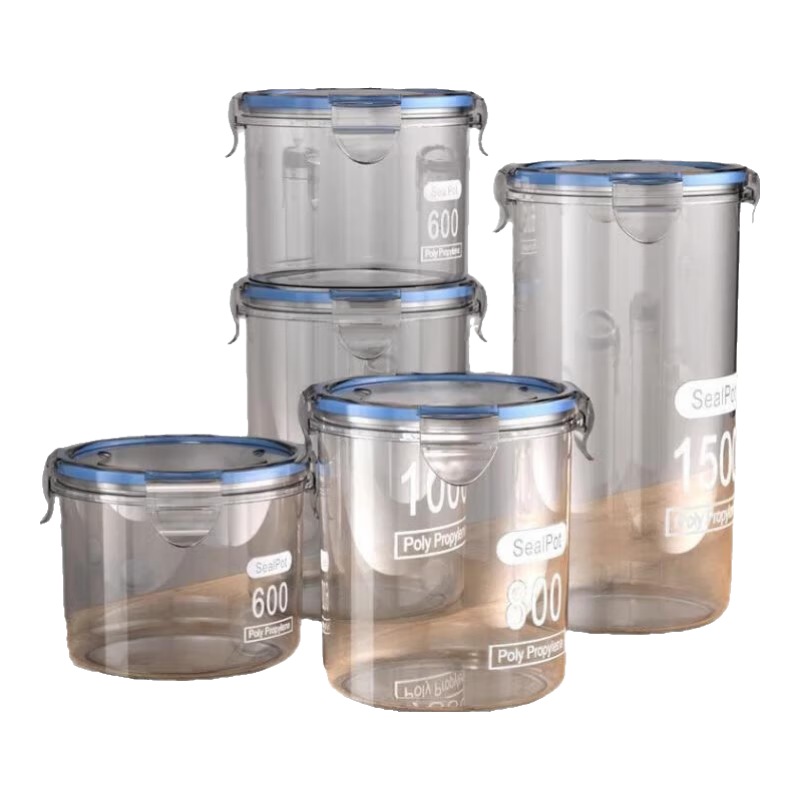 塑料密封罐五谷杂粮厨房收纳食品级透明罐盒子零食干货茶叶储物罐 850ml一个装