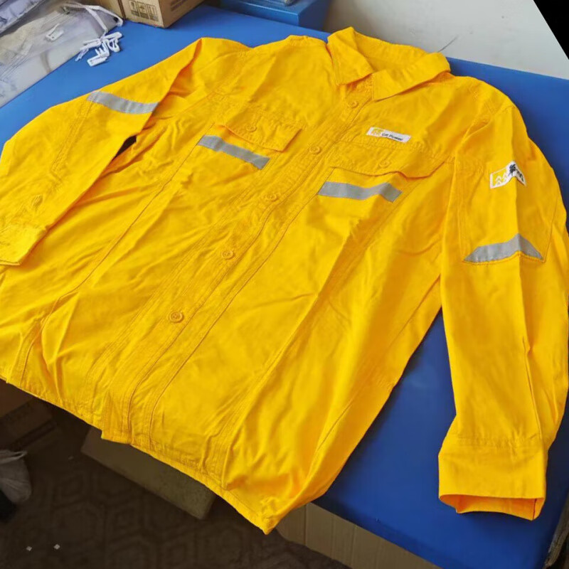 华润电力工作服新款黄色衬衣工装棉质电工劳保服衬衫