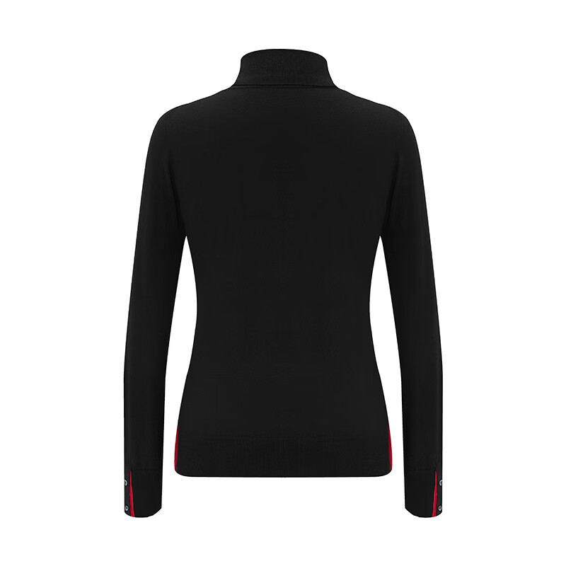 Navigare意大利小帆船女士高领针织衫秋冬款休闲内搭毛衣百搭修身打底衫女 暗夜黑 L 码