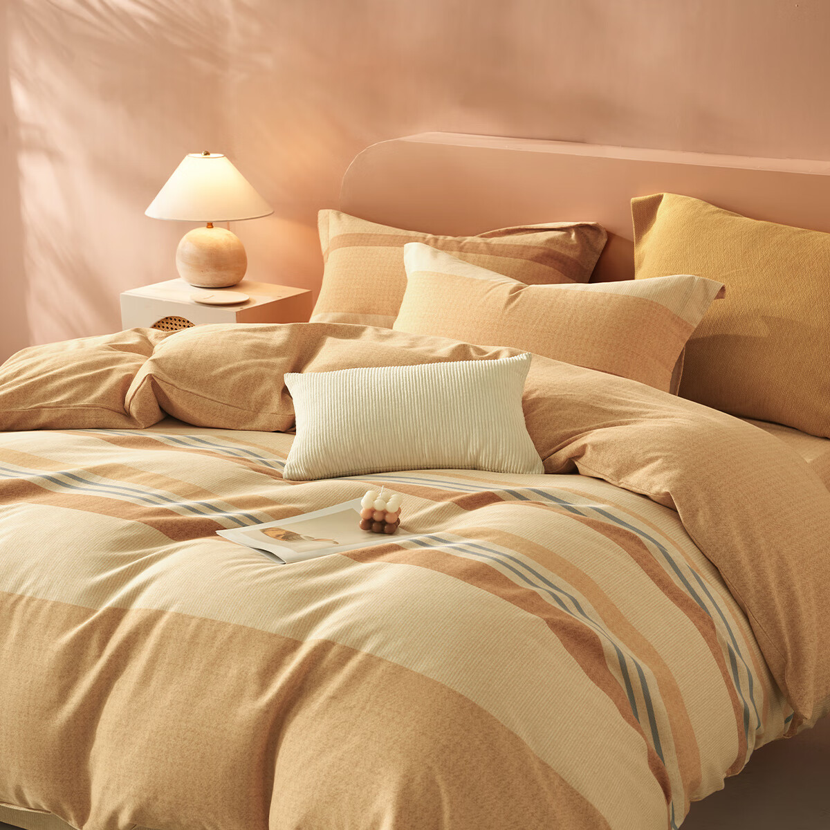 水星家纺出品百丽丝磨毛三/四件套 秋冬保暖纯棉全棉磨毛床单床上套件 温特(全棉磨毛&amp;不易掉毛） 1.8米床 床单款 （被套220*240cm）