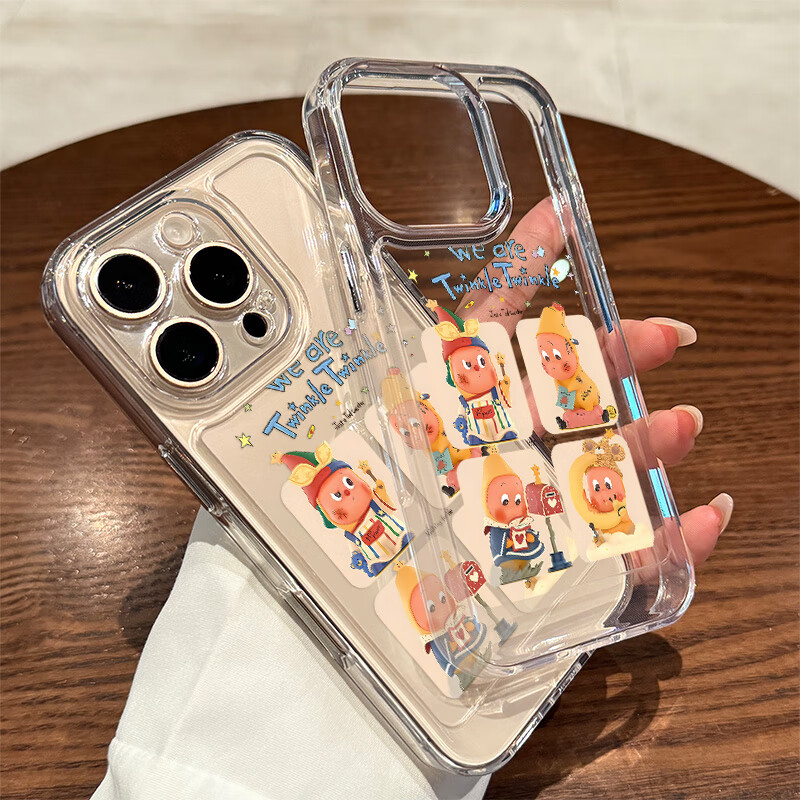 MPPMCK星星人手机壳适用苹 【透明-大孔】卡通星星小人高透不发黄 iPhone 16