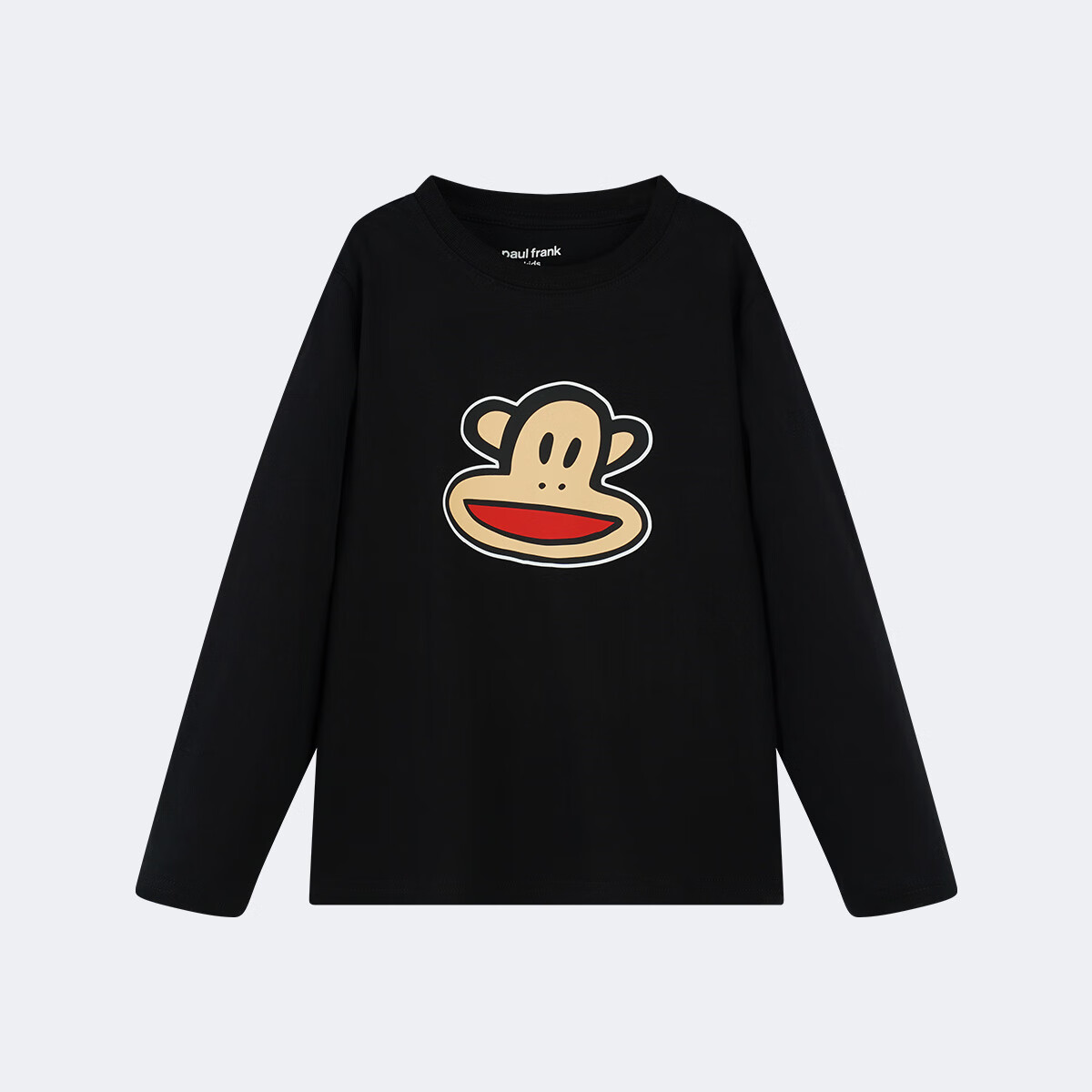 大嘴猴（paul frank）童装长袖T恤2025春秋款男女童打底衫舒适透气纯棉中大童百搭上衣 049F黑色 110