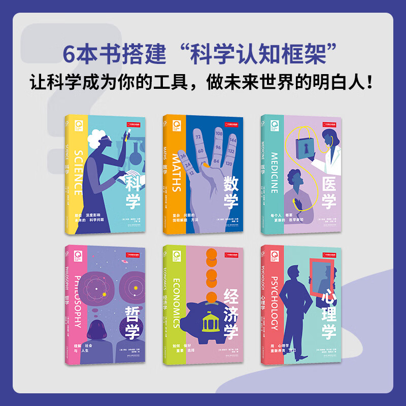 中国国家地理给这个世界的好问题 全6册套装 科学、数学、医学、哲学、经济学、心理学 思维导图+一问一答建立清晰的学习逻辑 趣味互动轻科普读物