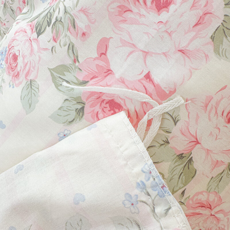 诸禄田园风小碎花全棉床围裙四件套高端轻奢夹棉床罩防滑花边被套四季 亚瑟花园 床裙款 2.0*2.2四件套-被套2*2.3