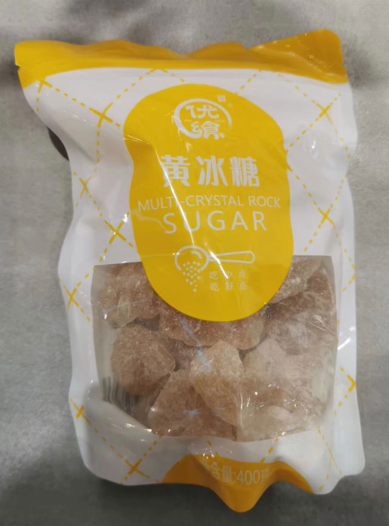 优飨黄冰糖老冰糖手工大粒多晶冰糖土冰糖块400克 400