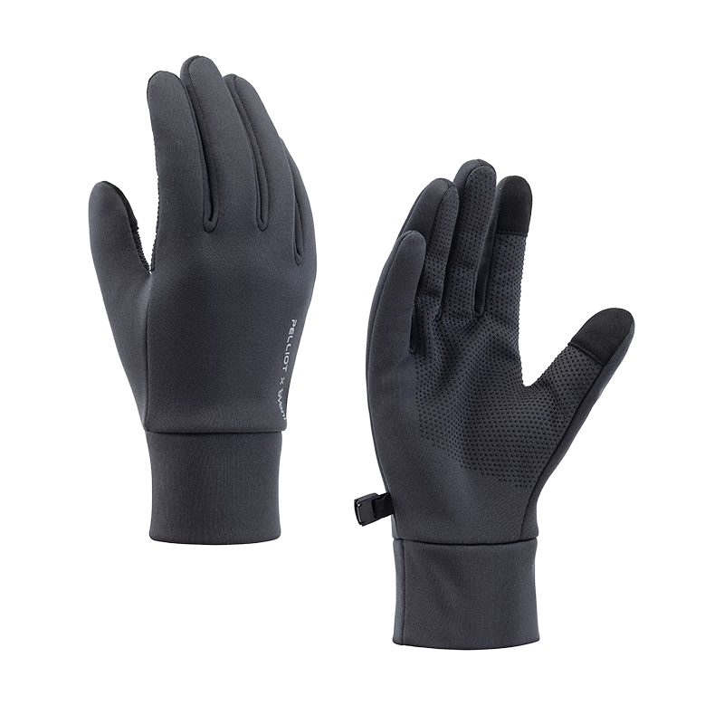 伯希和（Pelliot）户外手套冬季骑行eVent防泼水登山防风抓绒保暖164331002灰色L