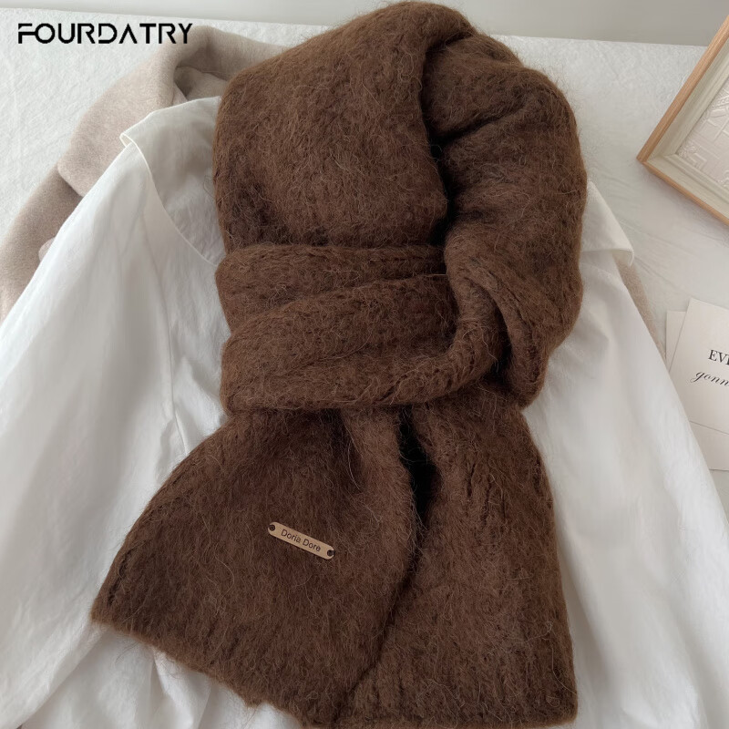 FOURDATRY�����Ϳ�����ëΧ��Ů����2024�¿���ë��ĺ��泱ѧ���߼�����֯ ����ɫ 162*24cm