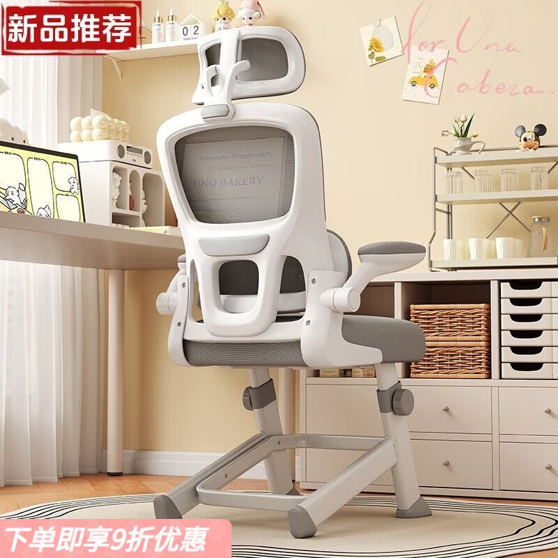 弘星隆学习椅子青少年初高中学生专用写字可升降座椅家用舒适宿舍书桌椅 升降腿星耀灰+扶手+三档升降调节