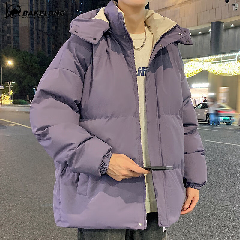 巴克龙 男连帽棉衣棉服 卡其色