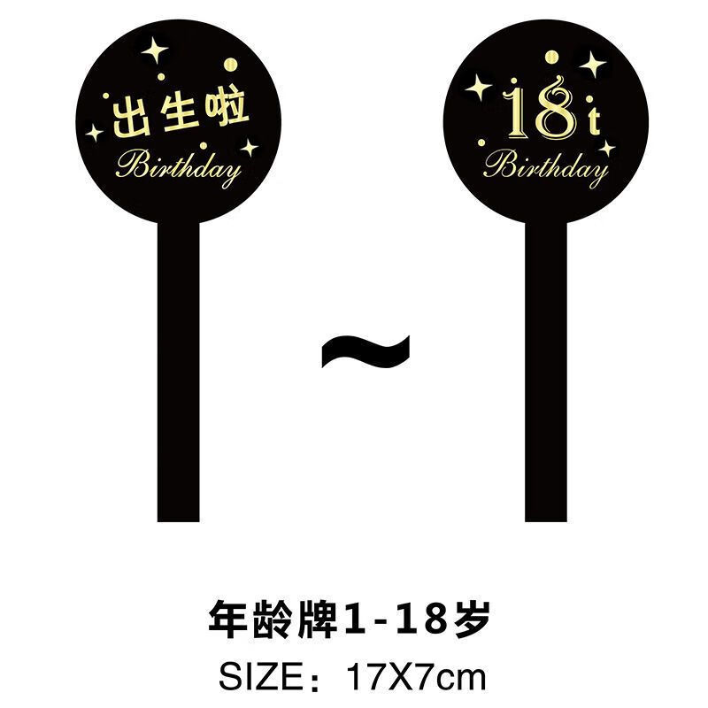 糜鸿十八岁男孩成年礼物1到18岁生日盒20贴纸30岁数卡牌年龄数字号码