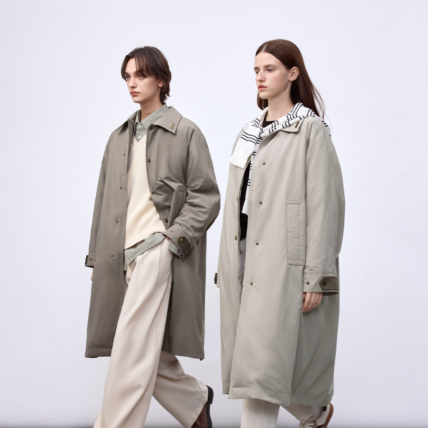 冰洁BINJORA2025秋冬新款风衣羽绒服 95鸭绒外套男女同款【明星同款】 雾漫卡其 专供 XS 155/80A 【体重约45-65KG】