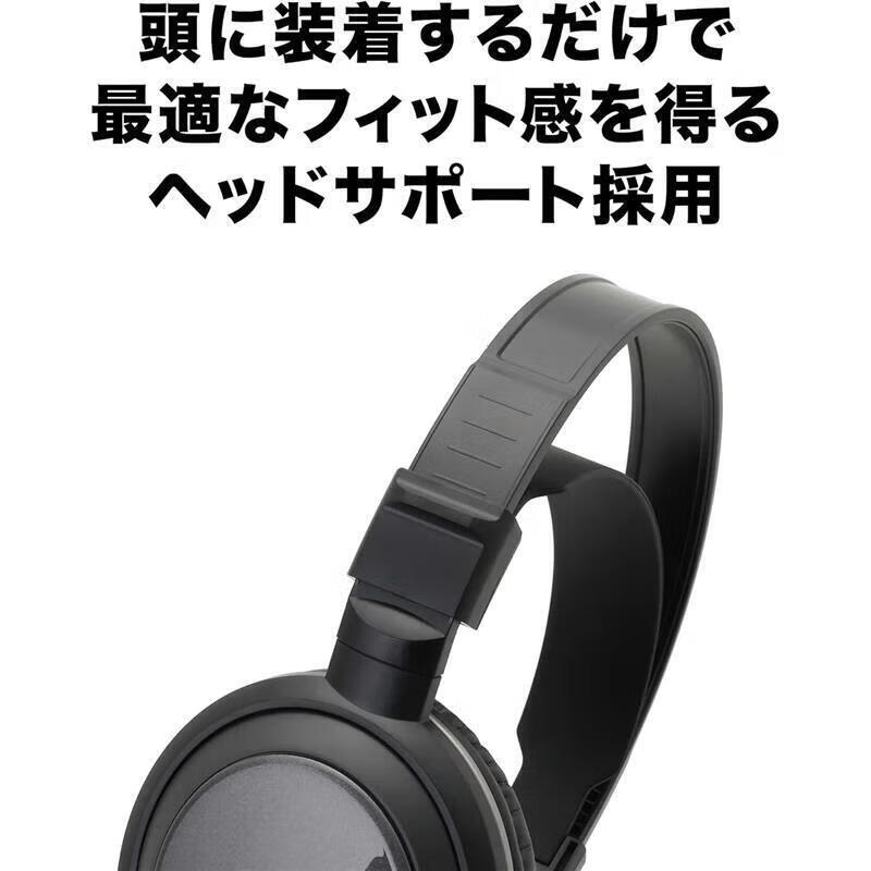 铁三角(Audio-technica)【日本直邮 日本发货】头戴式有线耳机 音乐、电影观赏用 智能手机用 便携式耳机 ATH-AVC300【黑色】
