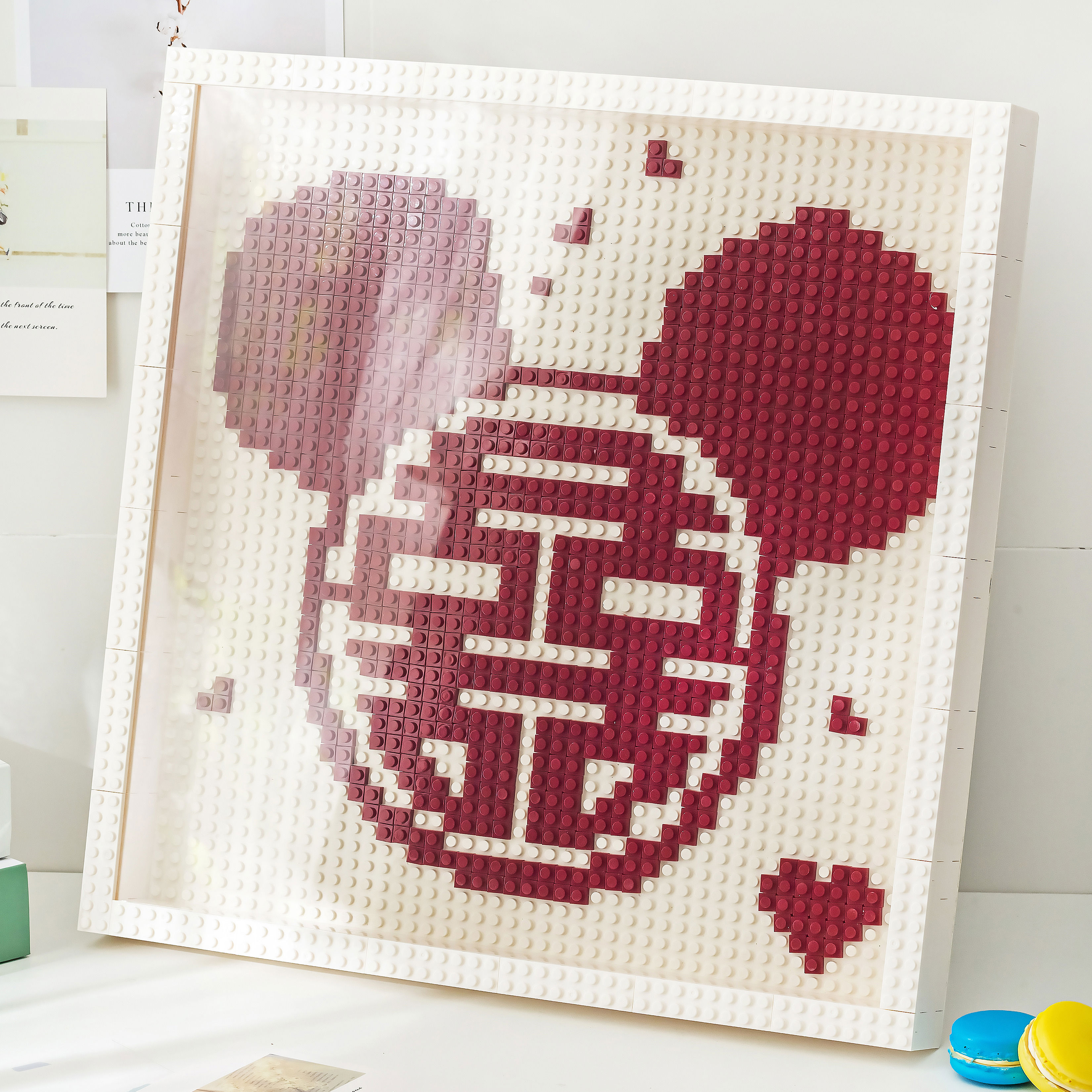 m&ymy喜字相框积木拼图手工diy送闺蜜订婚新婚礼物送新人新娘客厅摆