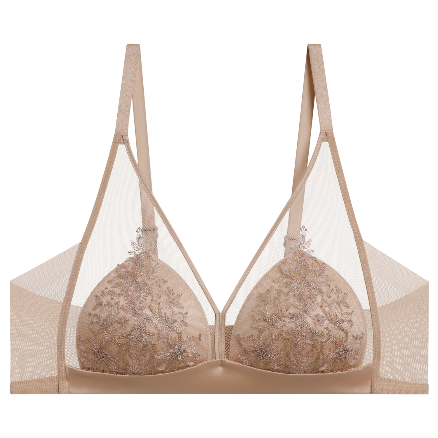 爱慕【蕾丝三角杯】内衣女无钢圈性感薄杯小胸文胸AM179361肤色170