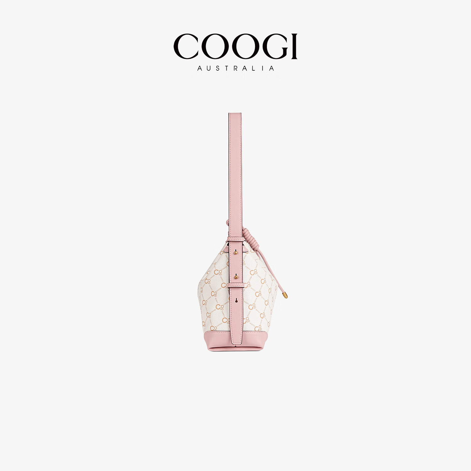 COOGI包包女包轻奢品牌2025新款单肩斜挎包圣诞节元旦节礼物送女友老婆 桃粉 29*10*21.5cm