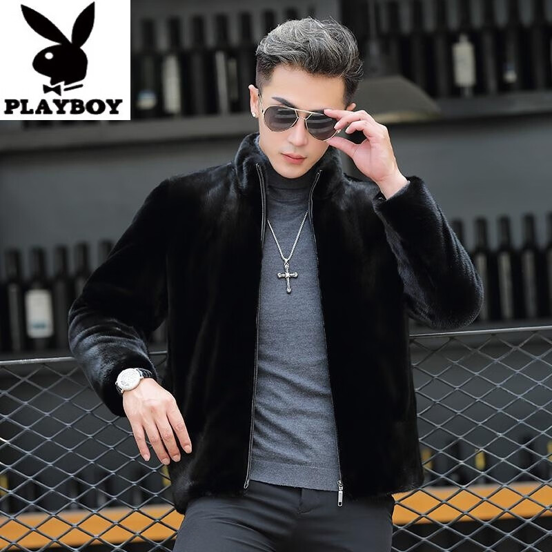 ���ڲ������������ӣ�PLAYBOY��2025�ﶬ�����¿����������мӺ�ů��ñƤ�¼п�Ƥ����Ƥ���� ��ɫ���� S 155Ԫ