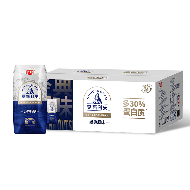 光明莫斯利安金装常温原味酸奶200g*24盒 家庭分享装送礼