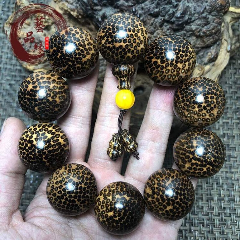 雅帝阁正宗天然蛇鳞木佛珠手串男 2.0mm2.5金丝竹梅花蛇纹木手串 2.