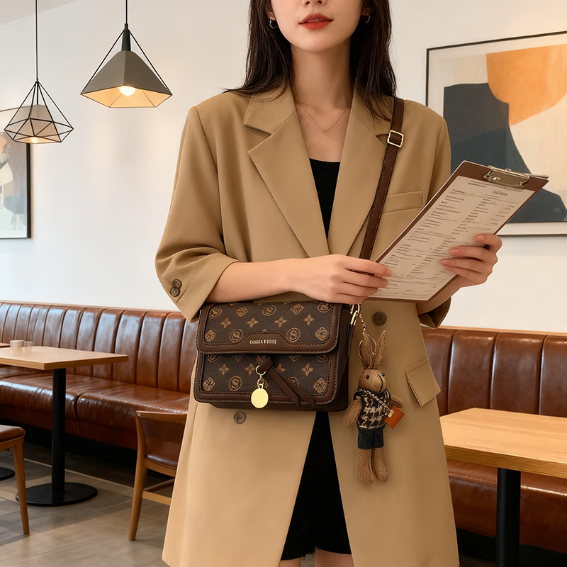 纪诗哲轻奢包包女包单肩包女士斜挎包七夕情人节送女友老婆妈妈节日礼物 咖色【送礼爆款2025新款 当/次日达】 精美包装