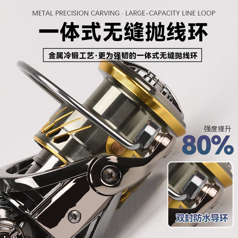 格迪龙小高尔夫纺车轮远投渔轮路亚金属线杯泛用远投海钓矶竿鱼线轮 4000