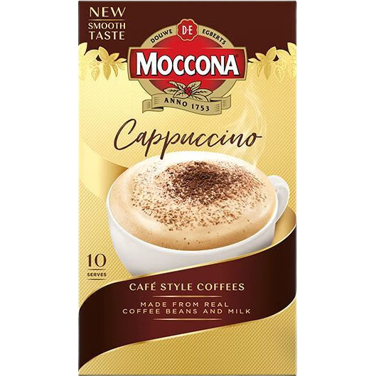 摩可納（Moccona）卡布奇諾拿鐵三合一速溶咖啡粉10條盒裝即溶飲品 卡布奇諾10條/盒