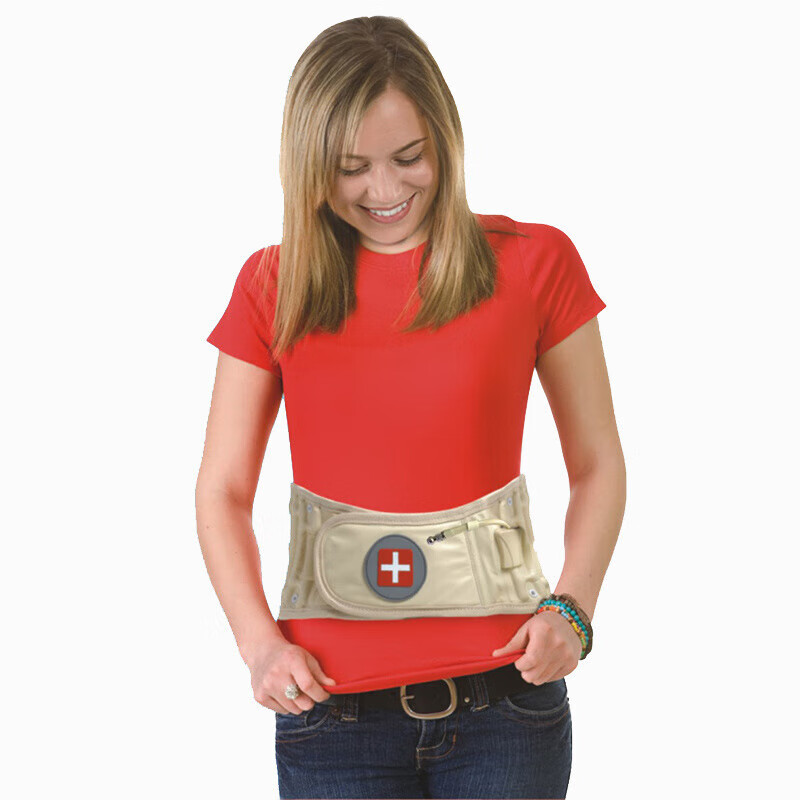 吉姆龙腰间盘突出腰椎牵引器腰部脊椎器老人男女充气护腰带家用腰痛 均 默认