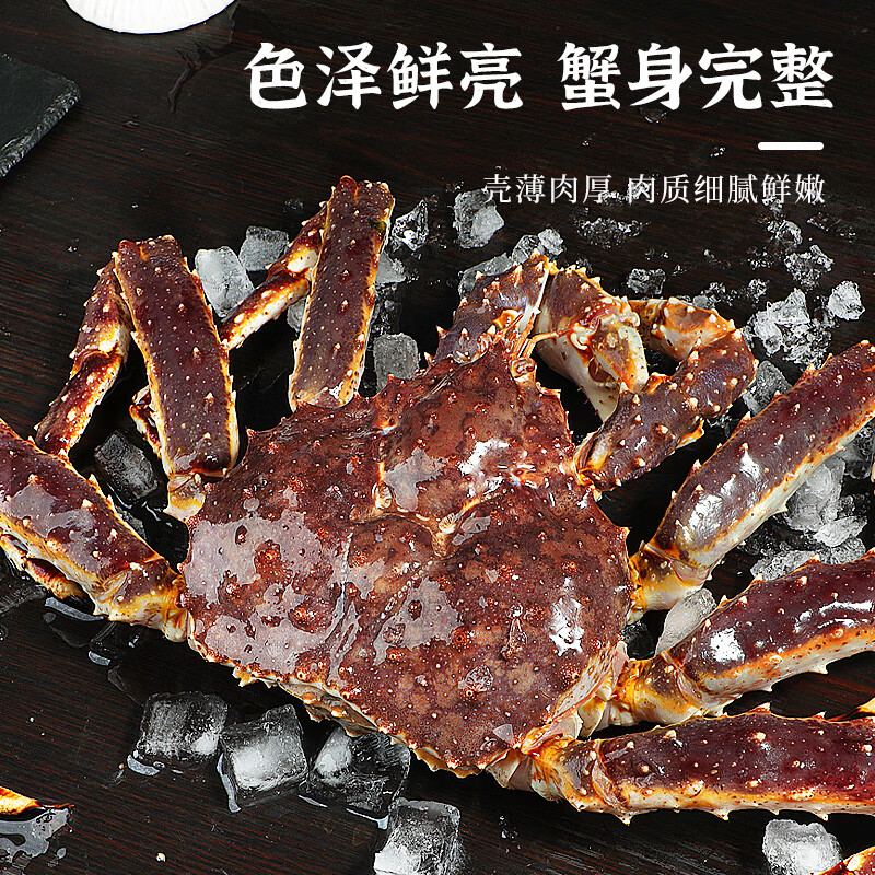 新鲜帝王蟹熟冻智利进口海鲜特大鲜活大螃蟹冰鲜水产皇帝蟹帝皇蟹 1.6-2.2斤*1只熟冻帝王蟹