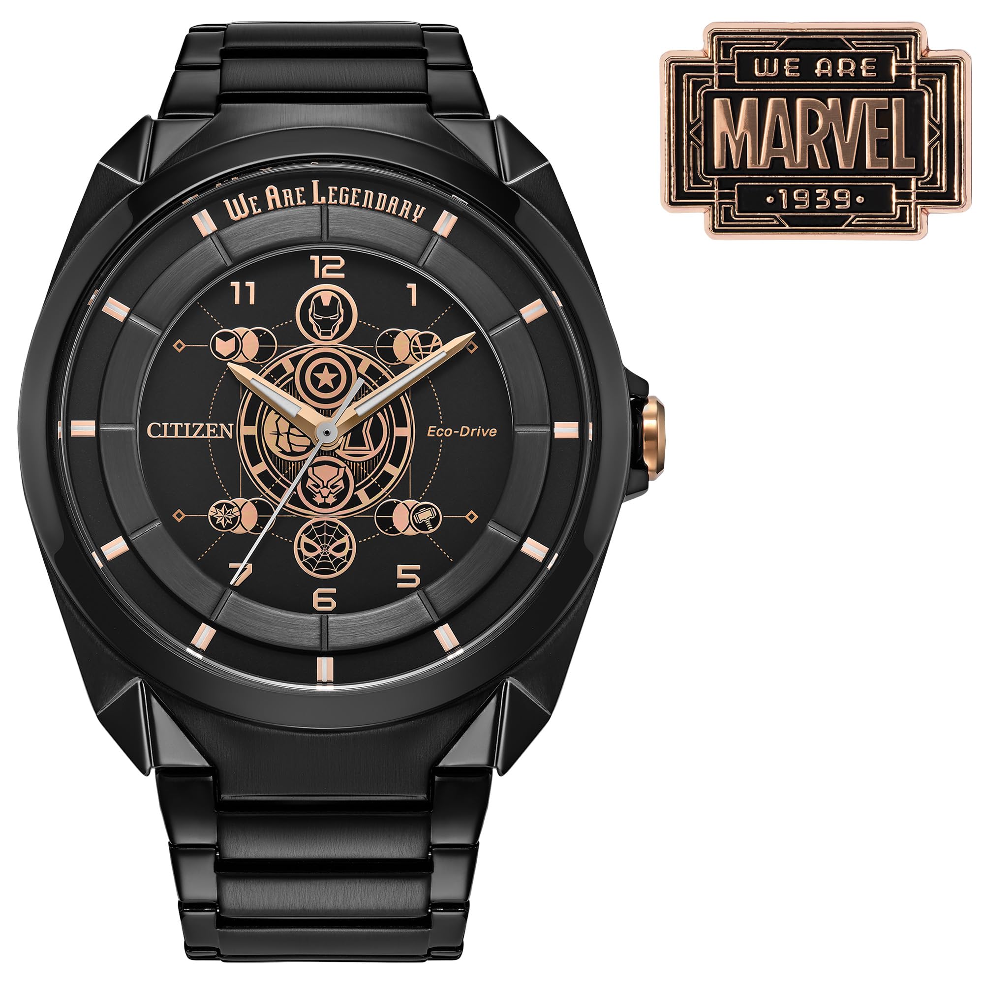 西铁城Citizen 西铁城 Marvel 生态驱动手表 AW208561W Black 42.5 mm