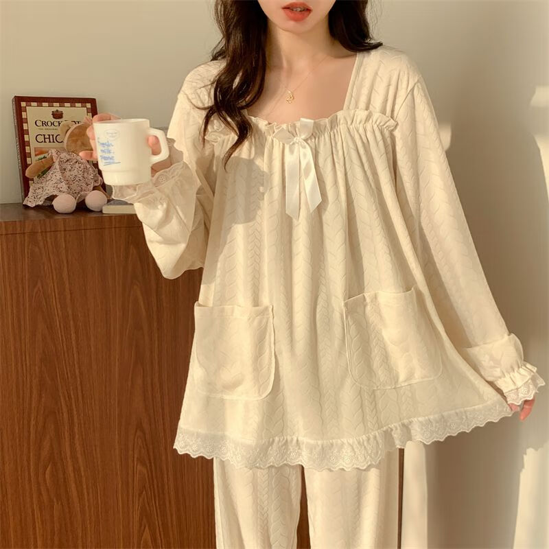 雅鹿大码睡衣女春秋季提花网红300斤宽松胖妹妹加肥月子服ins风家居服 W春秋#草莓2911/1/宽松 4XL 宽松码【260-310斤】