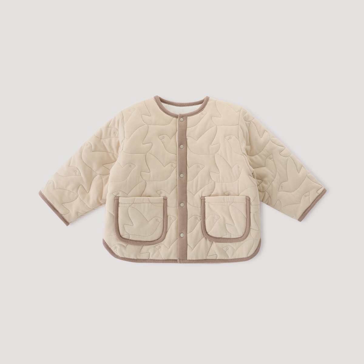 巴厘小猪宝宝棉服秋冬季加厚保暖婴幼儿衣服男童棉衣女童棉袄儿童夹棉外套 藜麦色 100