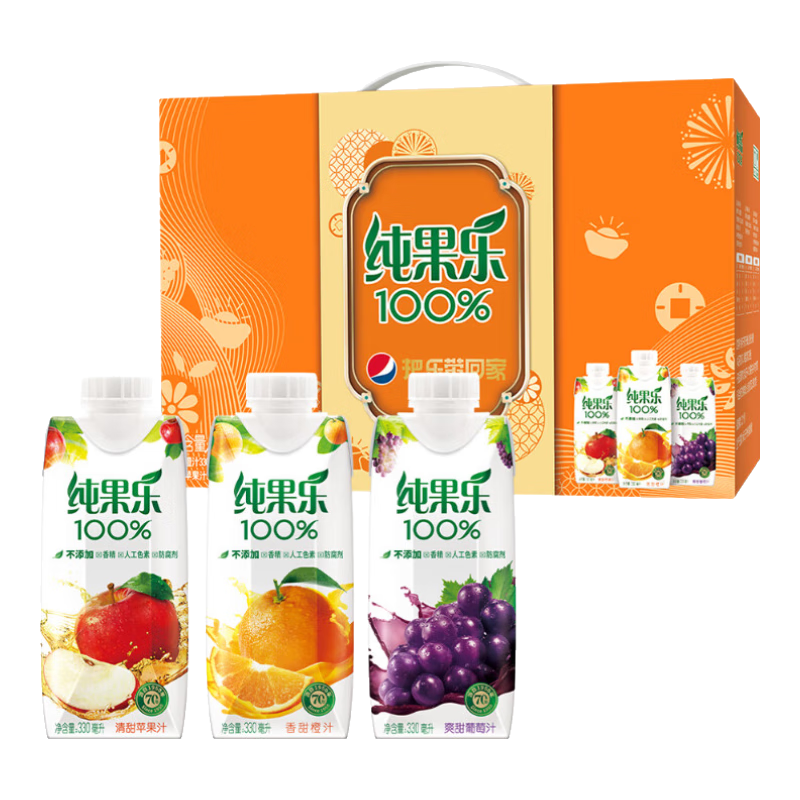 ���ڲ��������¿��ִ����� 100%��֭330ml*8��п��4+����2+ƻ��2������װ 115.83Ԫ��3��(��38.61Ԫ/��)