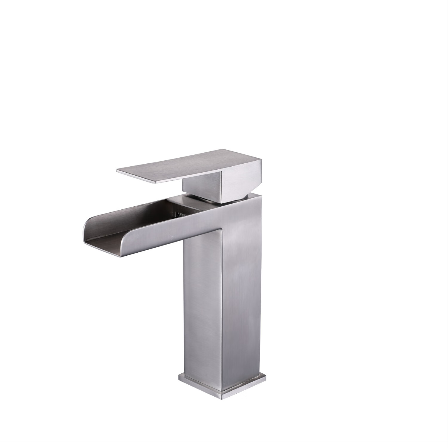 浴室洗脸盆冷热龙头枪灰色 【拉丝】瀑布水龙头矮款