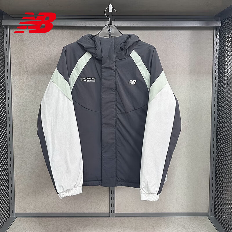 NEW BALANCE/NB 男款冬季休闲连帽运动保暖夹棉外套 汇跑体育 NQE45161-DKG 暗灰 M