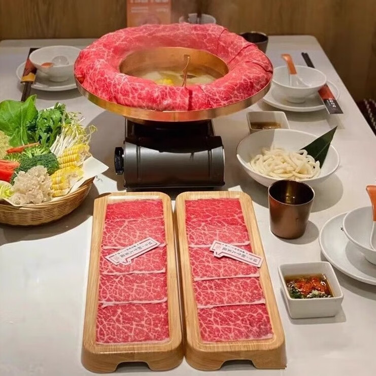澳洲和牛m9+牛排原切牛肉卷0添加剂肥牛卷雪花火锅烤肉寿喜锅木盒 BMS12和牛火锅卷 5斤(木盒装) 原切牛肉卷:250g*1袋【尝鲜装】