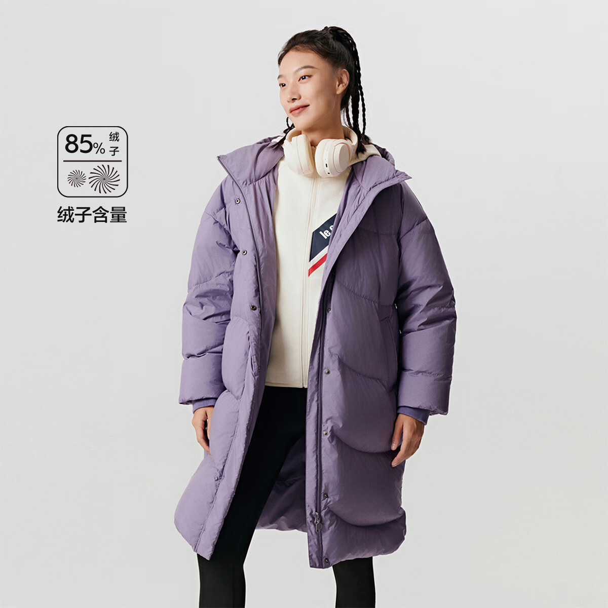 法国公鸡骑行生活系列女士冬季落肩直身中长款