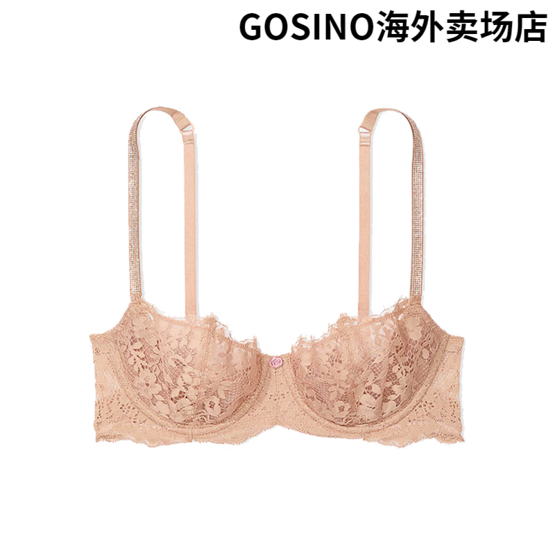 维多利亚的秘密（Victoria's Secret）梦幻蕾丝闪亮肩带无衬垫文胸夏 65H8裸色 70A 32A