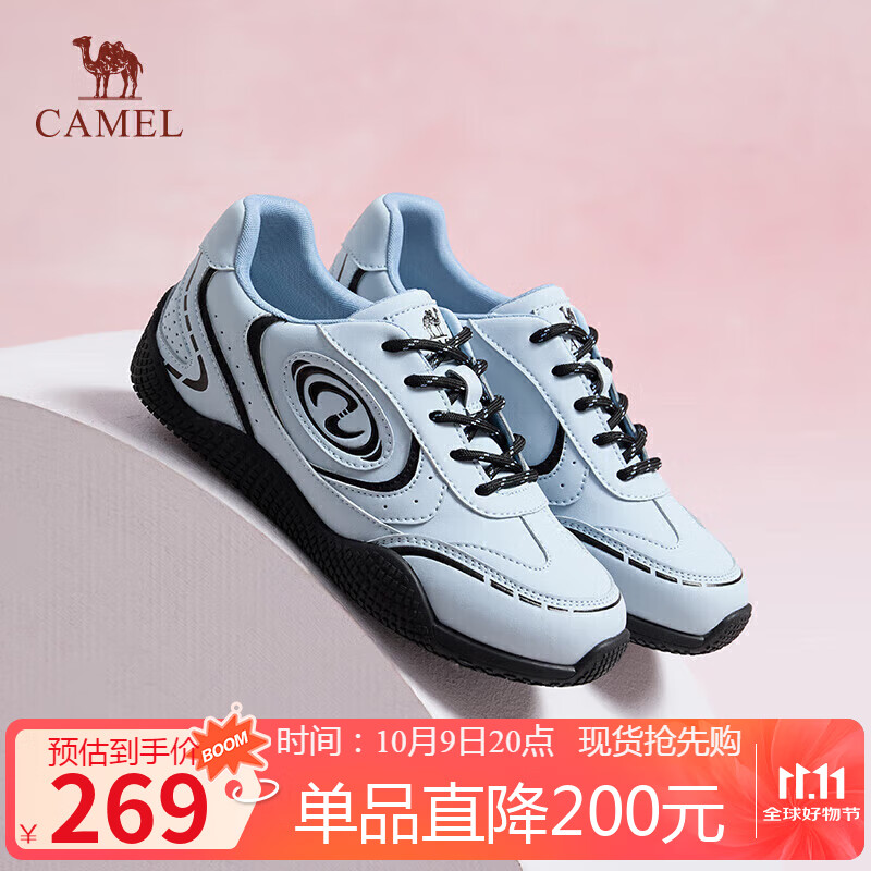 骆驼（CAMEL）【王俊凯同款】月牙2.0德训鞋女运动休闲鞋 L25S577059C 蓝色 40