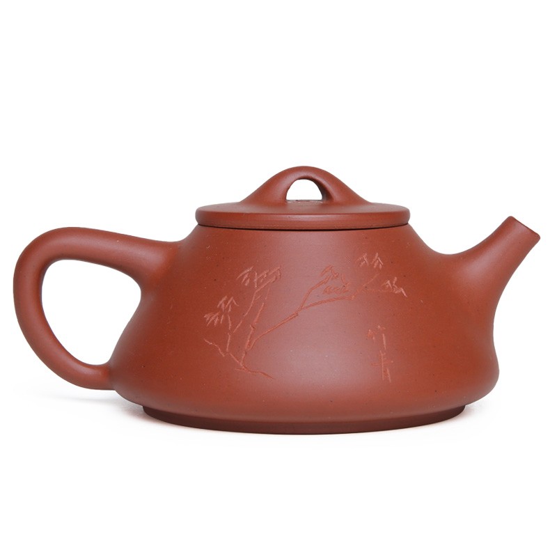 此时此刻 重庆荣昌陶茶壶纯全手工红色细泥刻绘石瓢壶泡茶器普洱茶泡