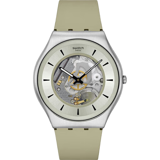 斯沃琪(Swatch)瑞士手表 Skin Irony 42系列 轻音超薄 生日礼物时尚男女石英表