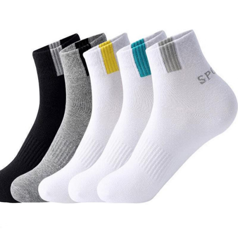 雅鹿袜子男短袜纯色四季吸汗防臭学生运动休闲袜子透气袜子耐磨篮球袜 每双不到1元】字母中筒【20双】 均码 雅鹿 10A抑菌/高弹透气/抗起球