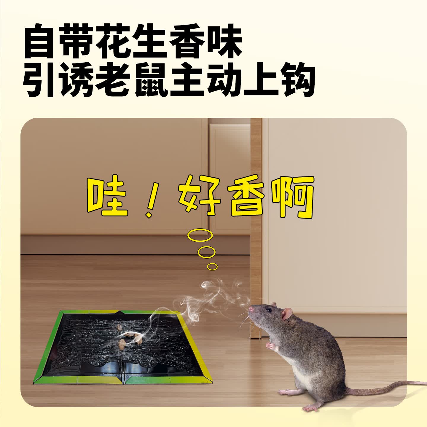 鲁鲁鼠粘鼠板老鼠强力贴家用室内商用老鼠捕捉器加大加厚老鼠贴 10张装