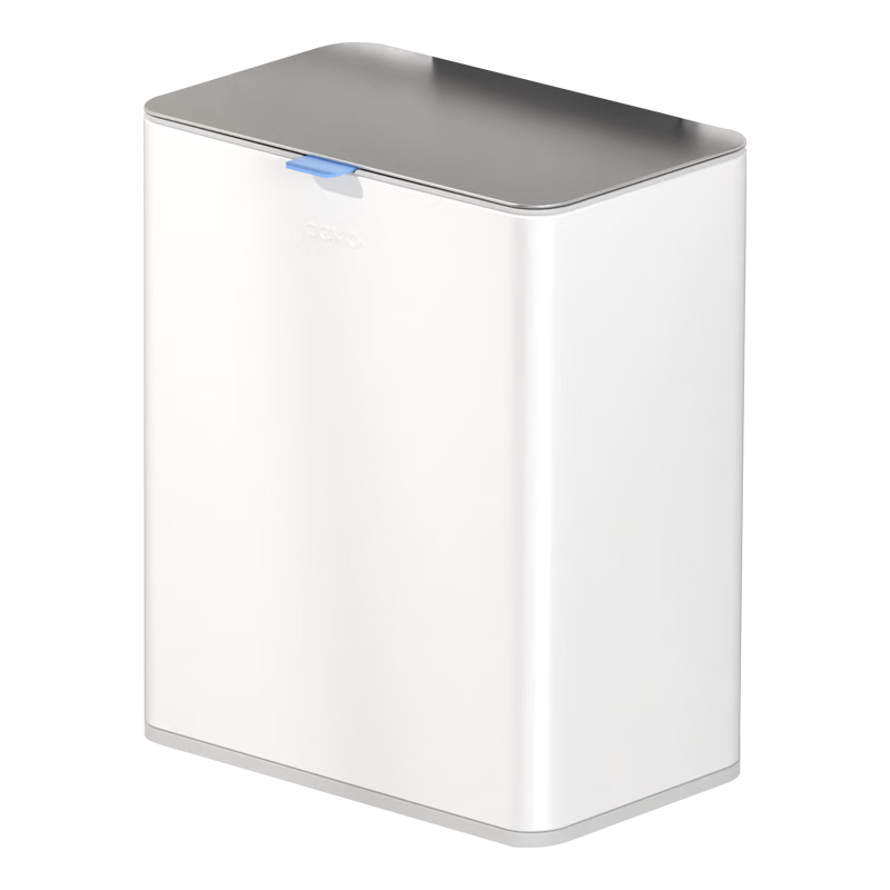 CCKO垃圾桶家用廚房壁掛式不銹鋼桌面櫥柜懸掛廚余收納桶衛(wèi)生間免打孔 8L奶白色+90只配套免撕抽繩垃圾袋