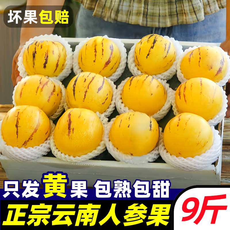 黄六爷人参果云南石10圆果当季新鲜孕妇水果黄肉香甜人生果整箱大果包邮 5斤中果【单果50-80g】清甜爆汁 净重4.5斤 仅16.9元 黄六爷人参果云南石10圆果当季新鲜孕妇水果黄肉香甜人生果整箱大果包邮 5斤中果【单果50-80g】清甜爆汁 净重4.5斤 仅16.9元