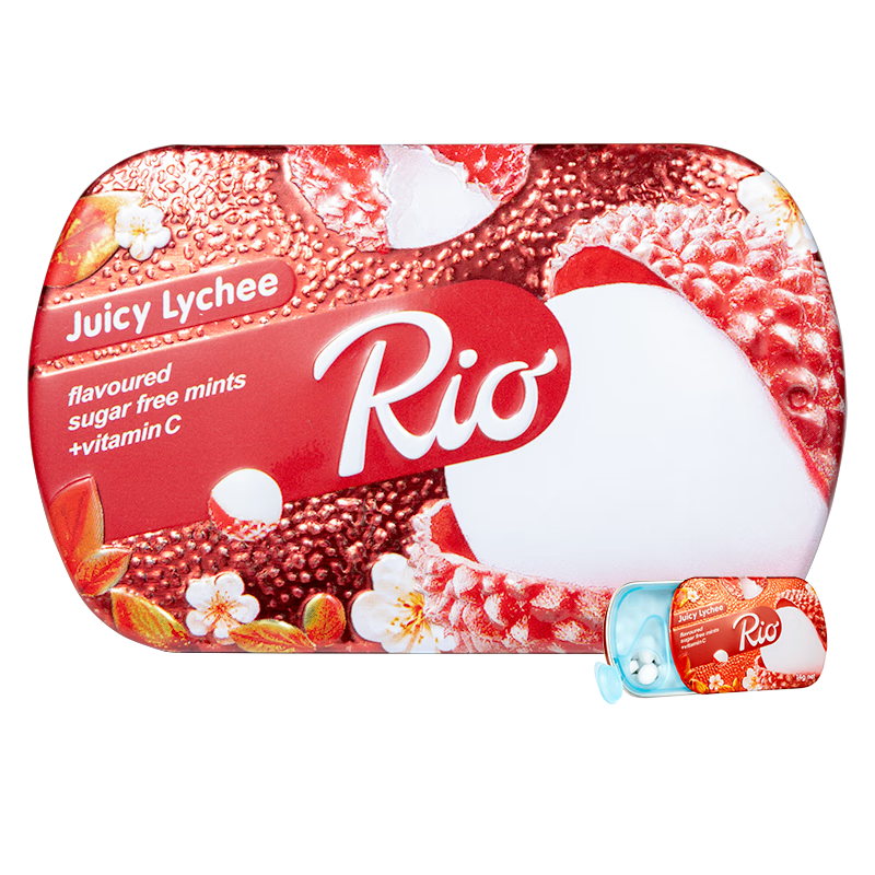 Rio 無(wú)糖薄荷糖 荔枝味14g 清新口氣 口香糖 果味清涼 休閑零食